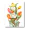 Designart - Blooming White and Orange Tulips Flower - Traditional Canvas Wall Art Print